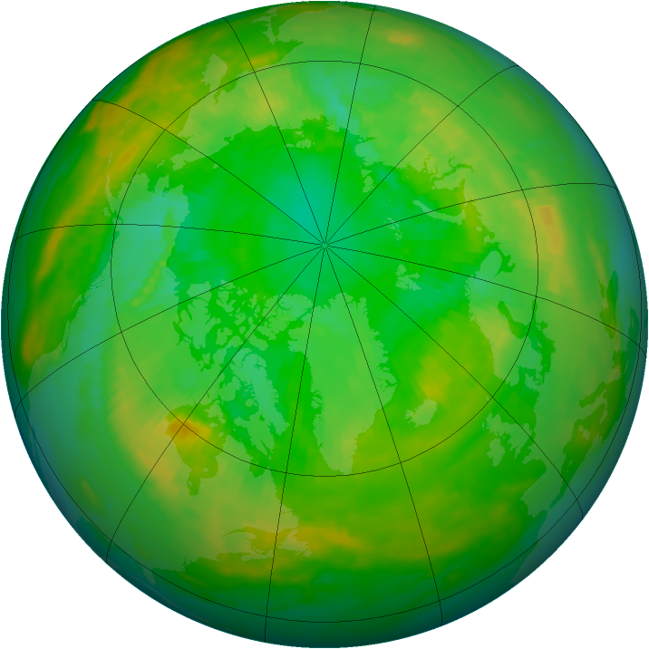 Arctic ozone map for 28 June 1992